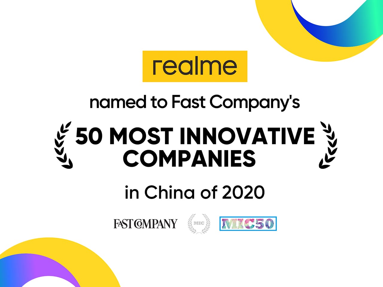 50 Most Innovative Companies realme Masuk ke Dalam Daftar “50 Most Innovative Companies” Tahun 2020 di Tiongkok