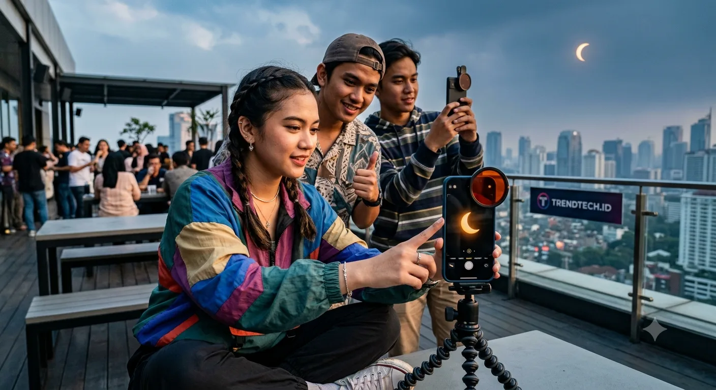 cara foto gerhana matahari dengan hp