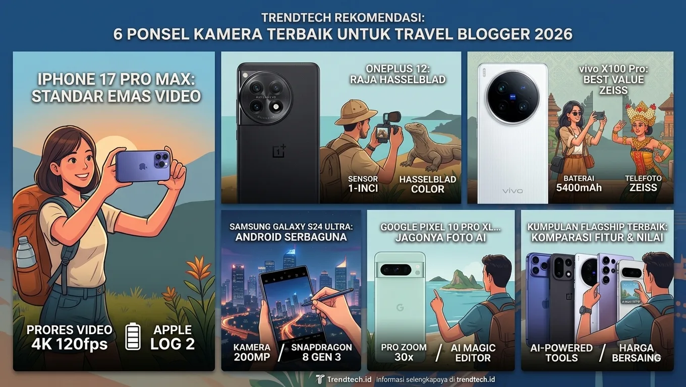 Ponsel Kamera Terbaik untuk Blogger Perjalanan 2026